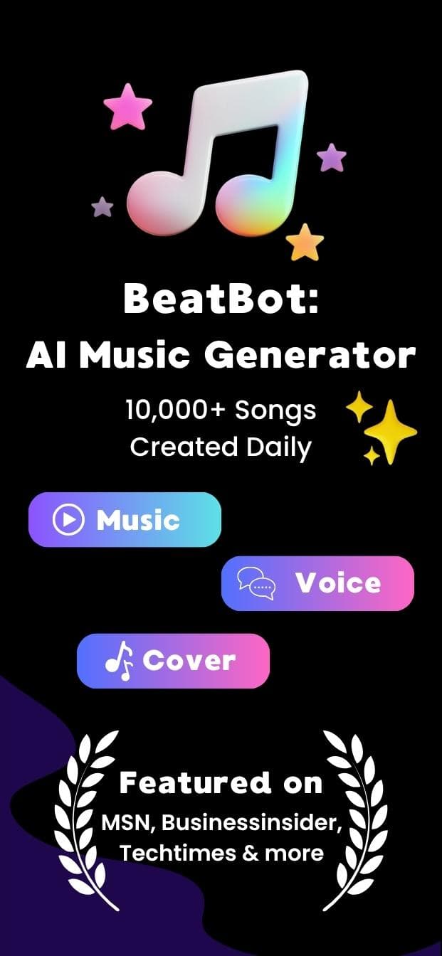 BeatBot KI Musik Generator App Screenshot — KI Song Generator und Text zu Musik auf dem iPhone